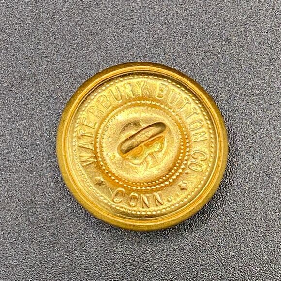 Navy Gold Tone Eagle with Anchor Waterbury Button Conn. Replacement Button (a2) - Picture 2 of 3